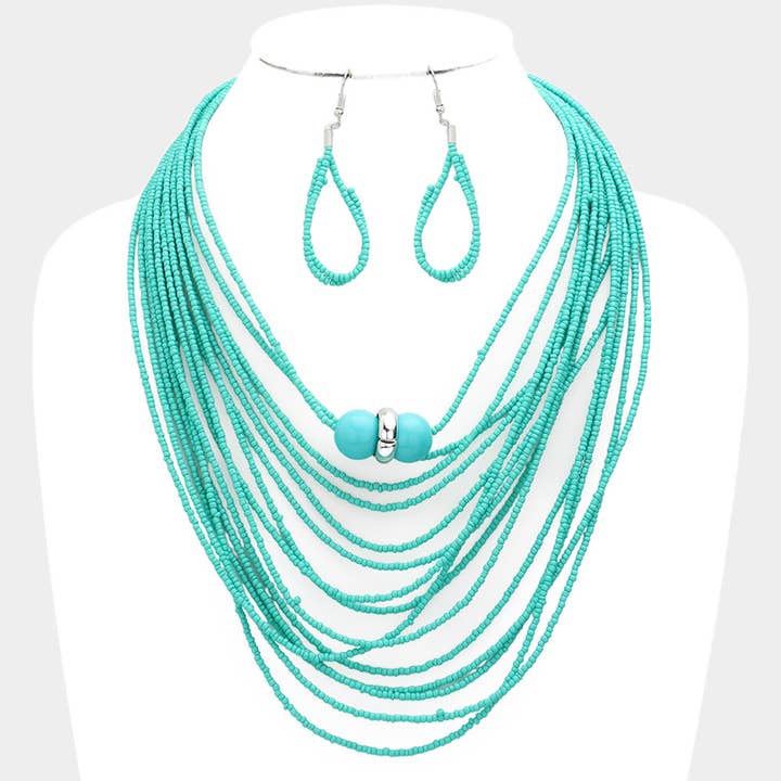 Halskette mit Saatperlen-Bib für den Großhandel von Sensibling Corp.