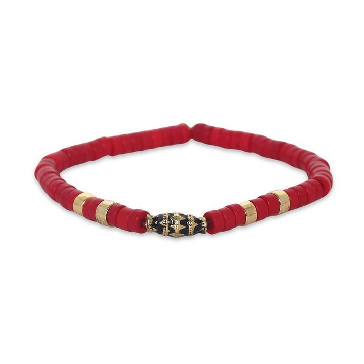 Pärltrenden-SAM stretcharmband röd howlit för wholesale av Franck Herval