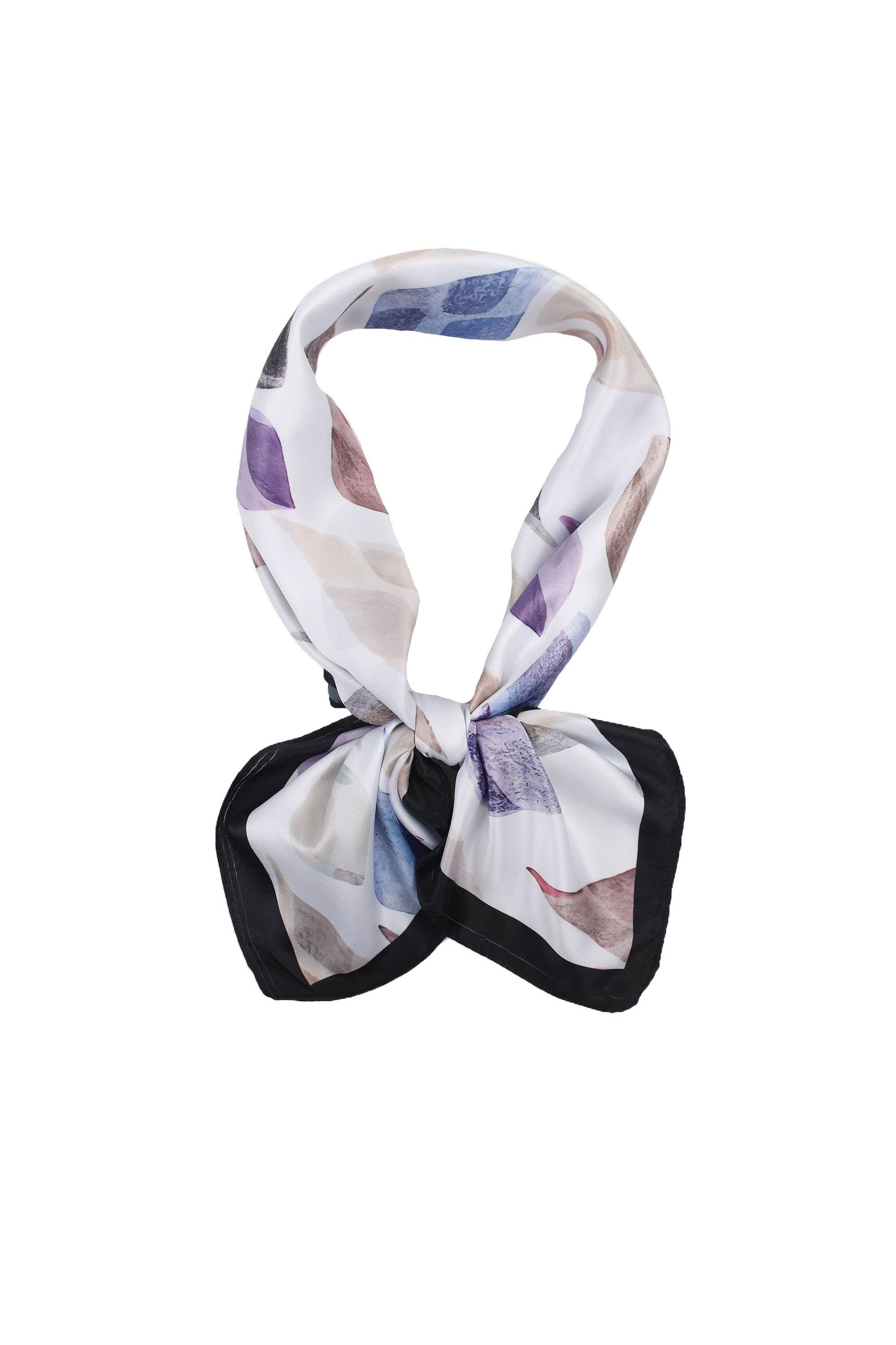 PHANIE MODE – wholesale Scarf – Women's – Small satin square silk-touch diamond print E-092000
