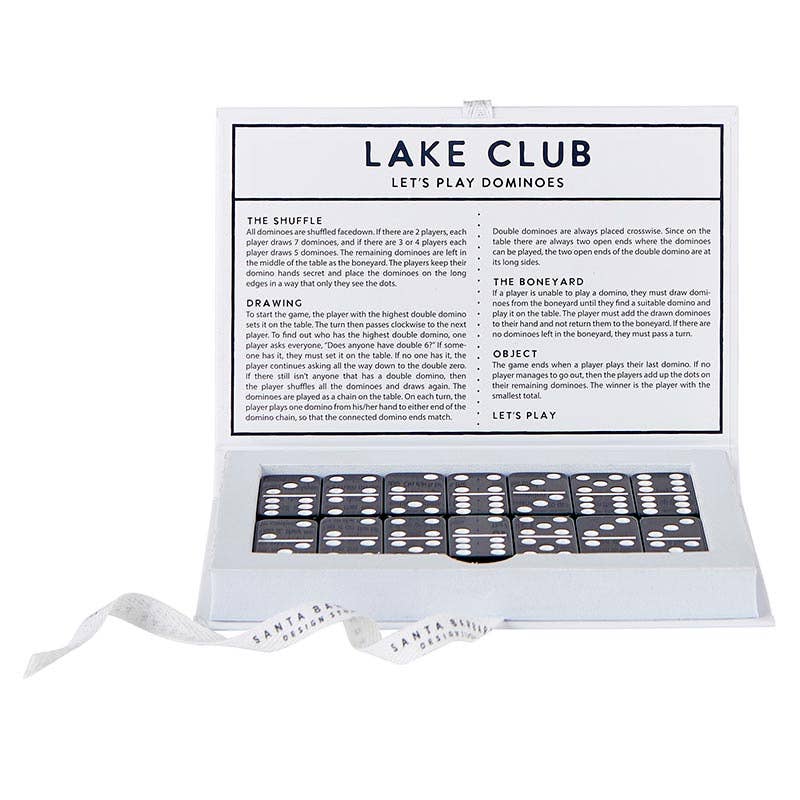 Santa Barbara Design Studio by Creative Brands - Wholesale Dominoes - Face to Face Domino Set Book Box - Lake Club1