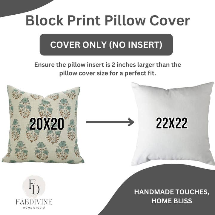 Fabdivine - Wholesale Throw Pillow Cover - Indian Block Print Pure Linen Cushion Cover - Mayra8