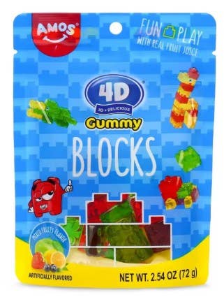 INTERNATIONAL TASTE FOOD SARL - Wholesale Gummy - AMOS 4D GUMMY BLOCKS MIXED FRUITS 72GX240