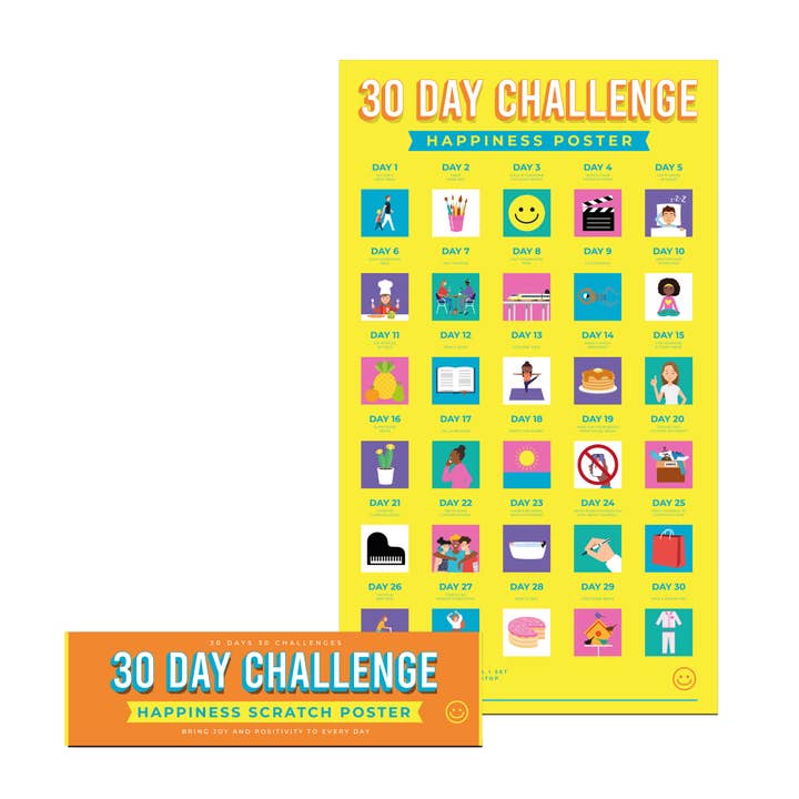 Gift Republic - Wholesale Poster - 30 Day Happiness Challenge Scratch Poster