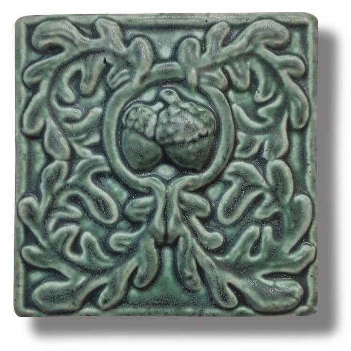 Whistling Frog Tile Inc. - Wholesale Wall Tile - Acorn Floral Art Tile Fall theme ceramic wall decor Autumn2