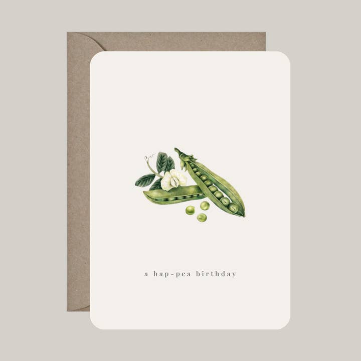 Kaart met kuvert | a hap-pea birthday for engroshandel hos De Papierboetiek