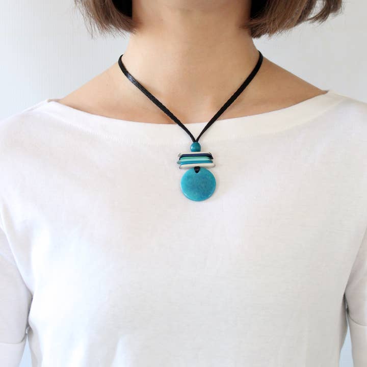 Muichic Natural Jewelry - Wholesale Pendant/Charm Necklace - Coin Tagua Pendant Handmade Fairtrade Lightweight5