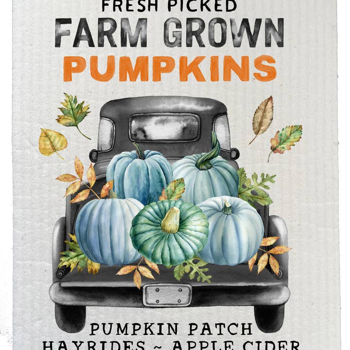 Herbst Herbst Kürbis LKW Farmer SCHWEDISCHES GESCHIRRTUCH für den Großhandel von Avery Lane Gifts