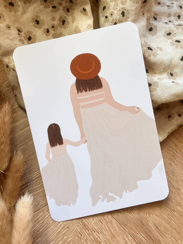 Kort: Kärlek mellan mor och dotter (finns i 4 versioner) för wholesale av Milina Designs