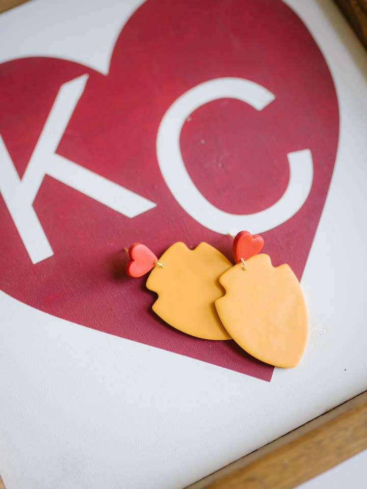 Kansas City Chiefs Earrings | Polymer Clay Earrings for wholesale by Wyatt & Quinn Co.