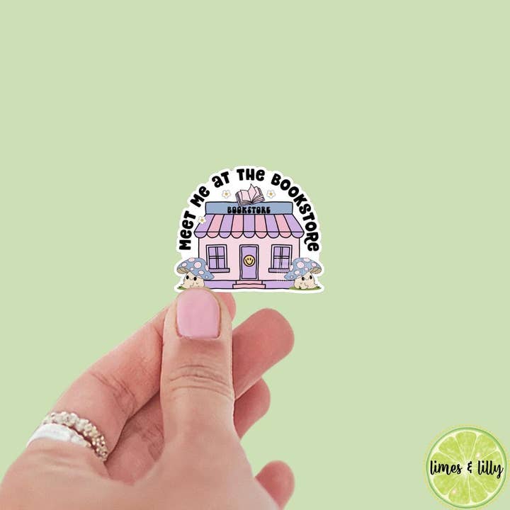 Retrouve-moi à la librairie Autocollant en vinyle | Autocollants littéraires | Cadeaux pour les amateurs de livres | Amoureux des livres | Autocollants pour Kindle | Autocollant pour ordinateur portable | Amateur d'autocollants pour la vente par Limes & Lilly