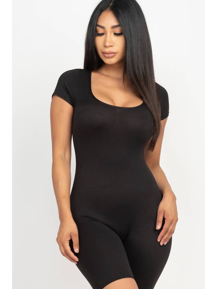 CAPELLA APPAREL - Wholesale Romper - Women's - Short Sleeve Scoop Neck Romper