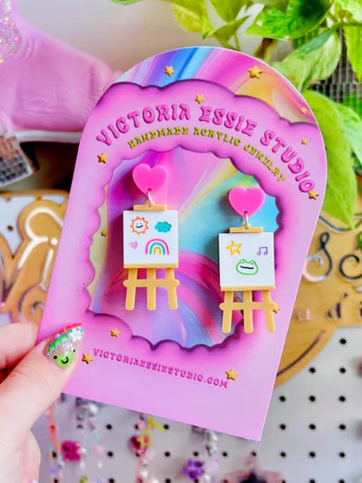 Art Easel Earrings for wholesale by Victoria Essie Studio