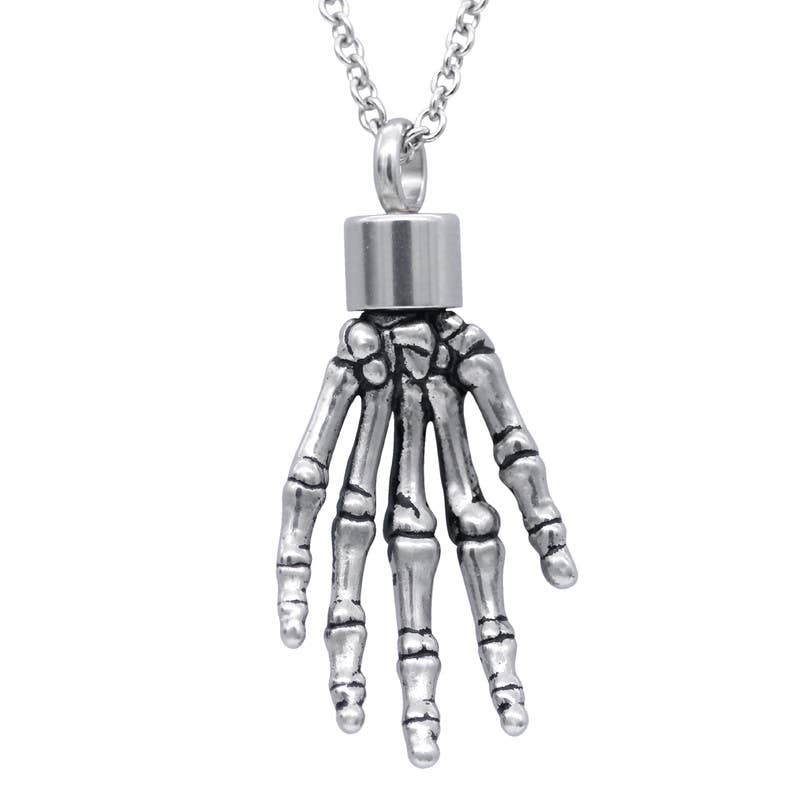 Controse - Wholesale Pendant/Charm Necklace - “High Five” Skeleton Hand Necklace With Magnetic Ornament1
