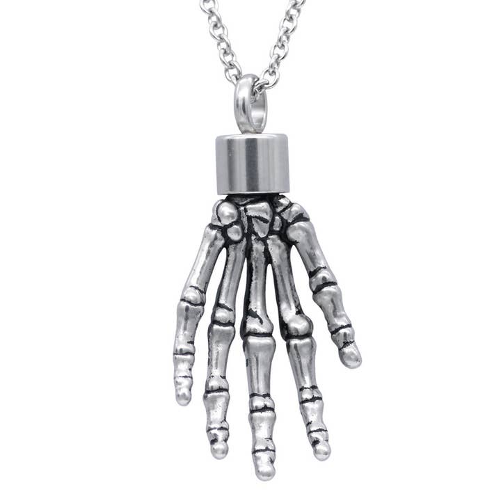 Controse - Wholesale Pendant/Charm Necklace - “High Five” Skeleton Hand Necklace With Magnetic Ornament1