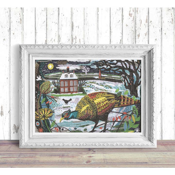 Stampa A3 di Fagiano di Natale su Carta di Seta per la vendita all'ingrosso da parte di Jamie Poole