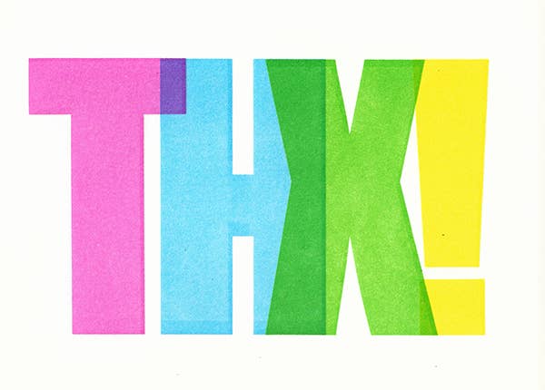 Lady Pilot Letterpress - Wholesale Thank You Card - Big THX Greeting Card1