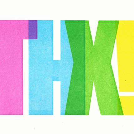 Lady Pilot Letterpress - Wholesale Thank You Card - Big THX Greeting Card1