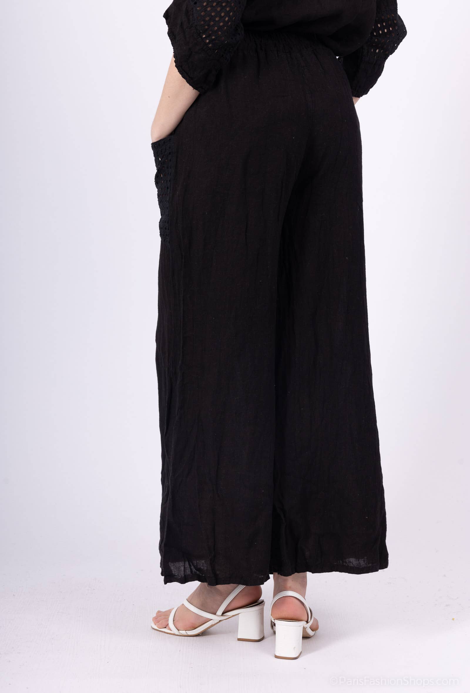 Shyloh - Wholesale Pants - Women's - Linen Trousers with Openwork Pockets 2058027