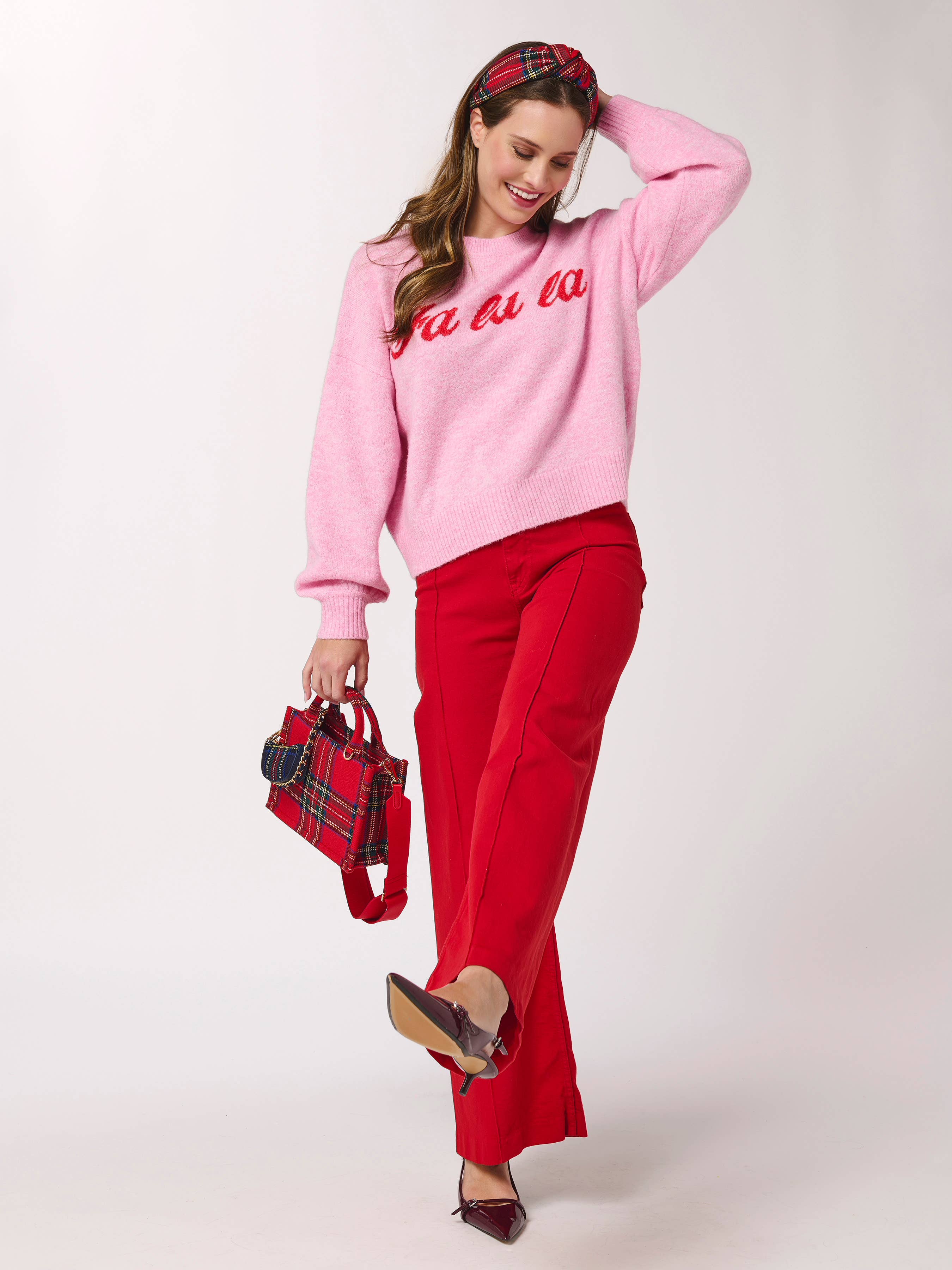 Shiraleah - Wholesale Knit Sweater - Women's - ASST/6 "FA LA LA" SWEATERS,BUBBLEGUM2
