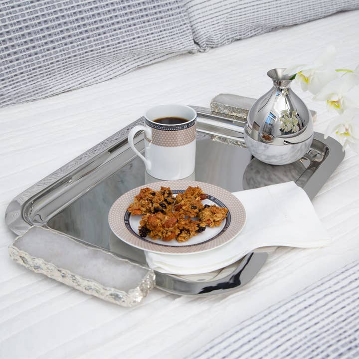ANNA New York - Wholesale Serving tray - Hospitality Tray, Silver & Crystal1