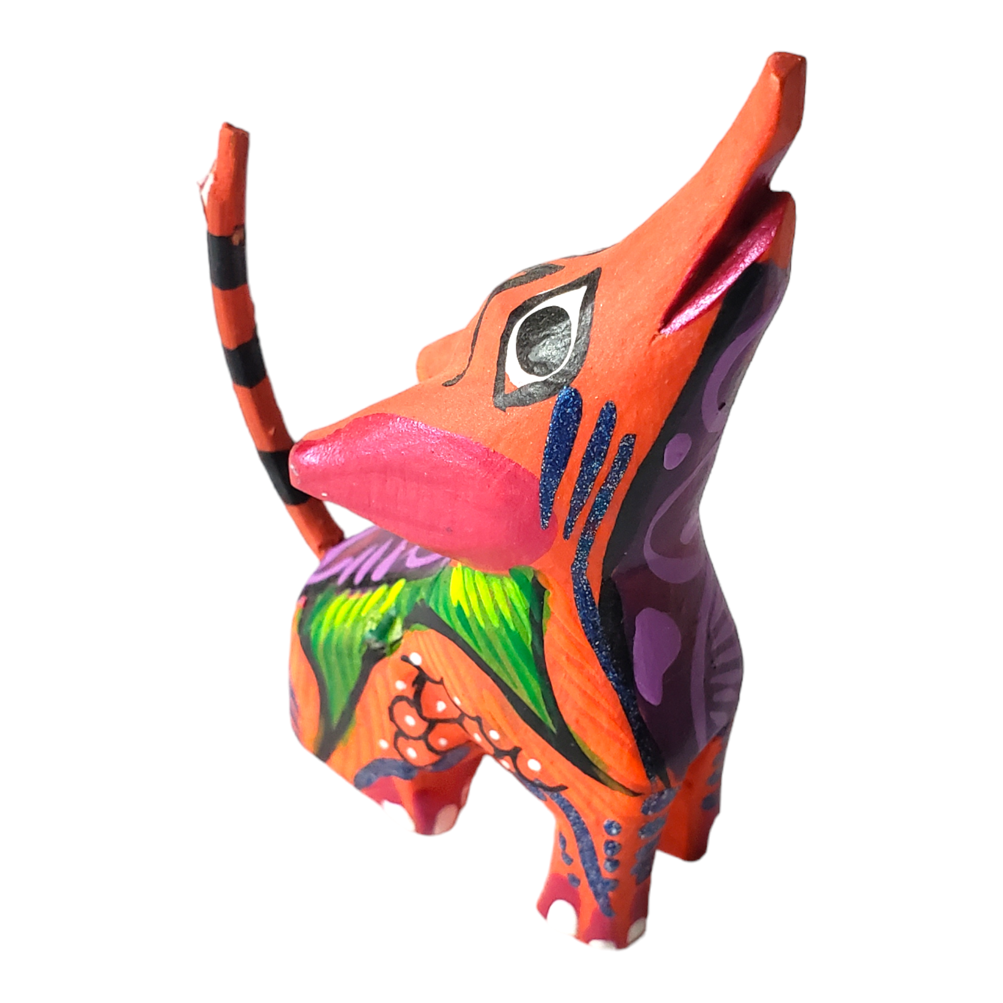 The Little Pueblo - Wholesale Decorative Figurine - Oaxacan Alebrije Coyote Mini Wood Carving Mexican Hand Painted8