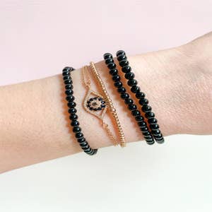8 mm Shungite Bracelets, Healing Natural Crystal Bangle, Stackable Bracelet, EMF Jewelry, EMF Protection Bracelet