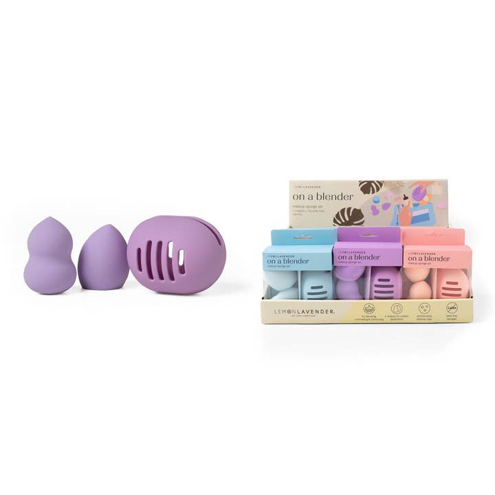 Lemon Lavender On a Blender Makeup Sponges and Case for wholesale by DM Merchandising