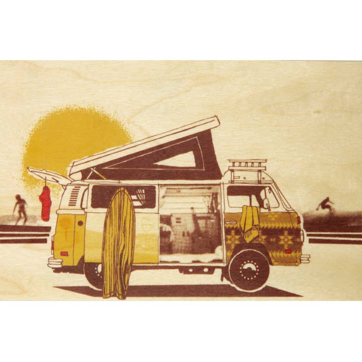 Cartão postal de madeira Voyage para dormir na sua van por atacado de Woodhi