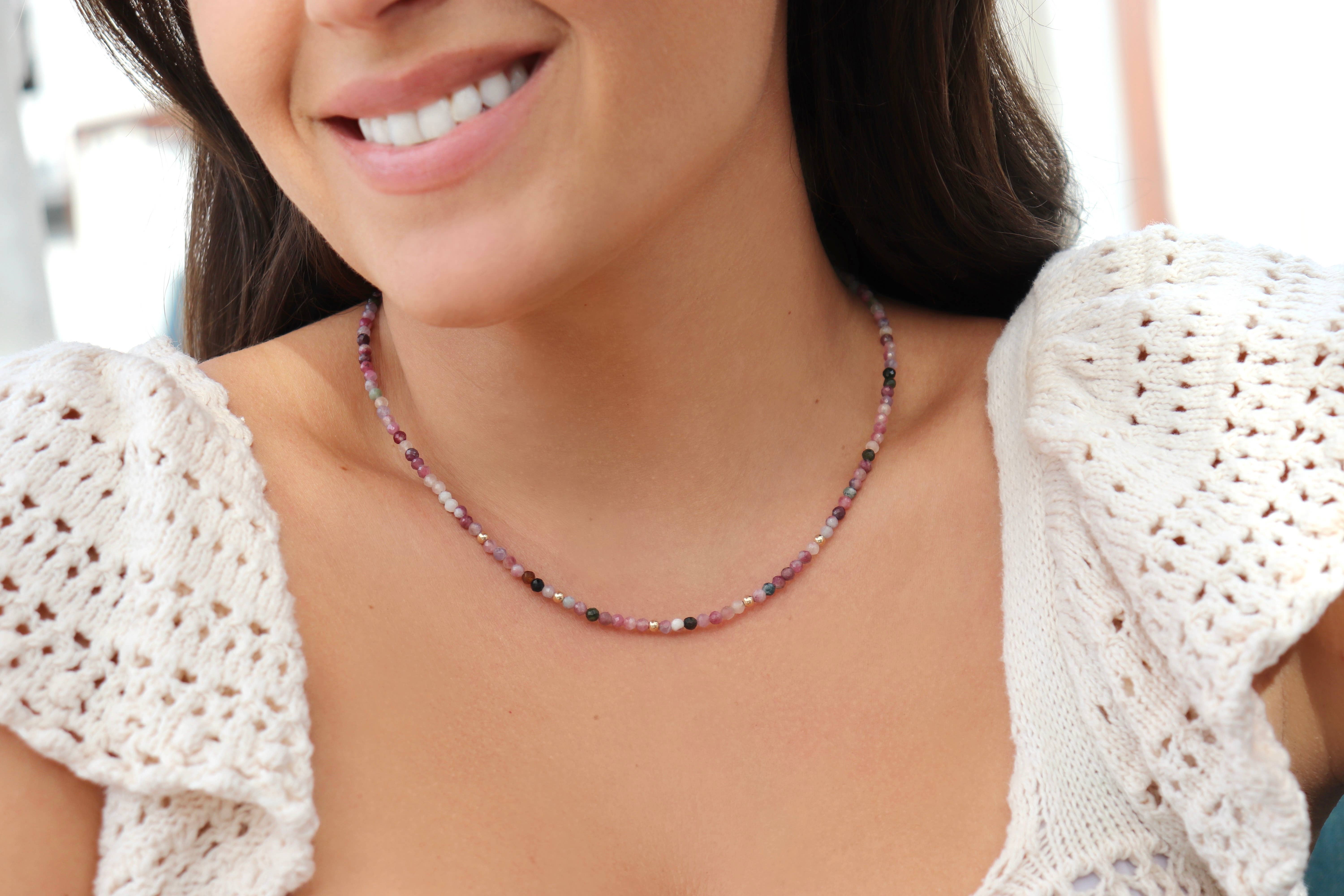 Kaylie Dawn Jewelry - Wholesale Beaded/Pearl Necklace - Candy Handmade Gemstone Beaded Necklace - Gold or Silver