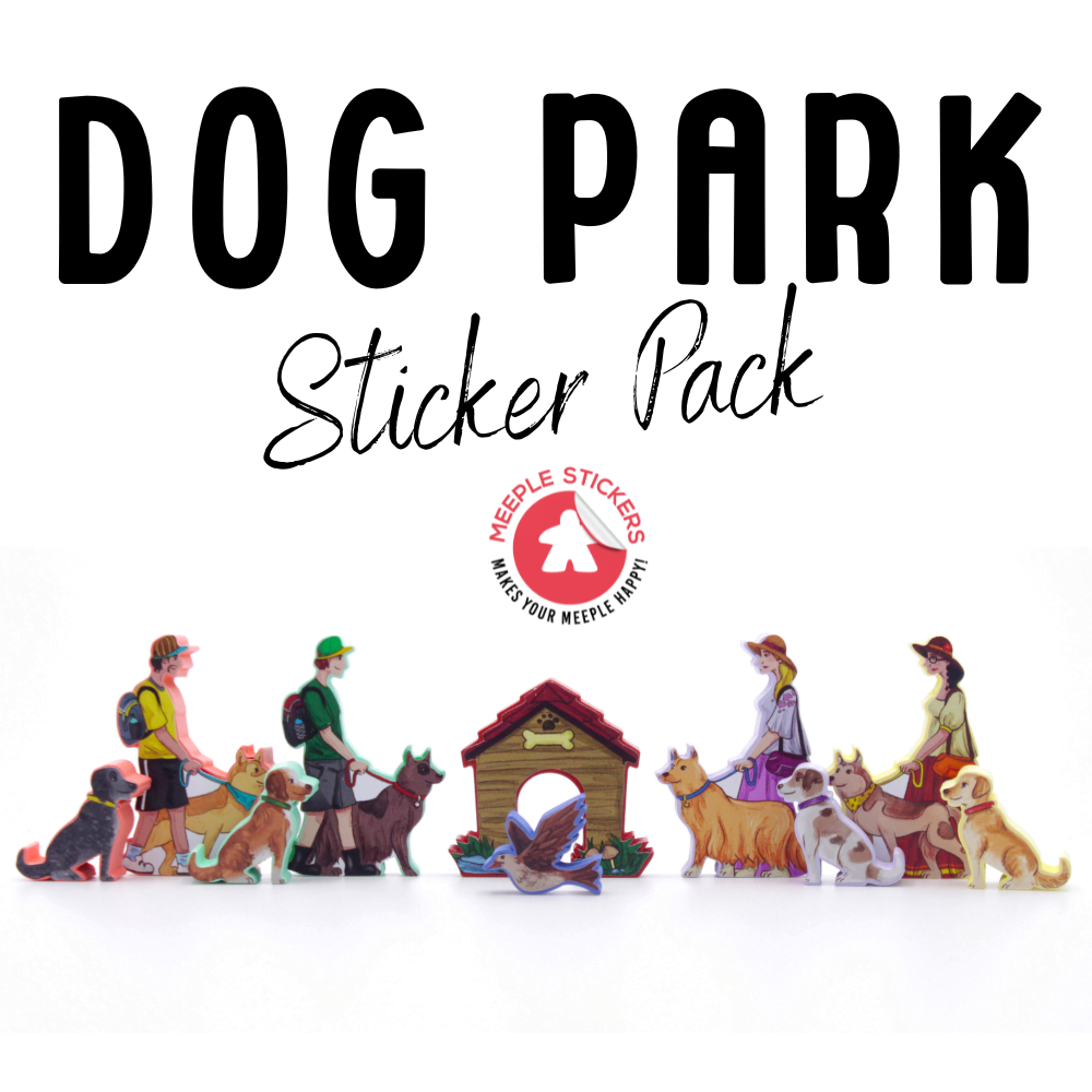 Meeple Stickers - Wholesale Board Game - Dog Park Sticker Set1