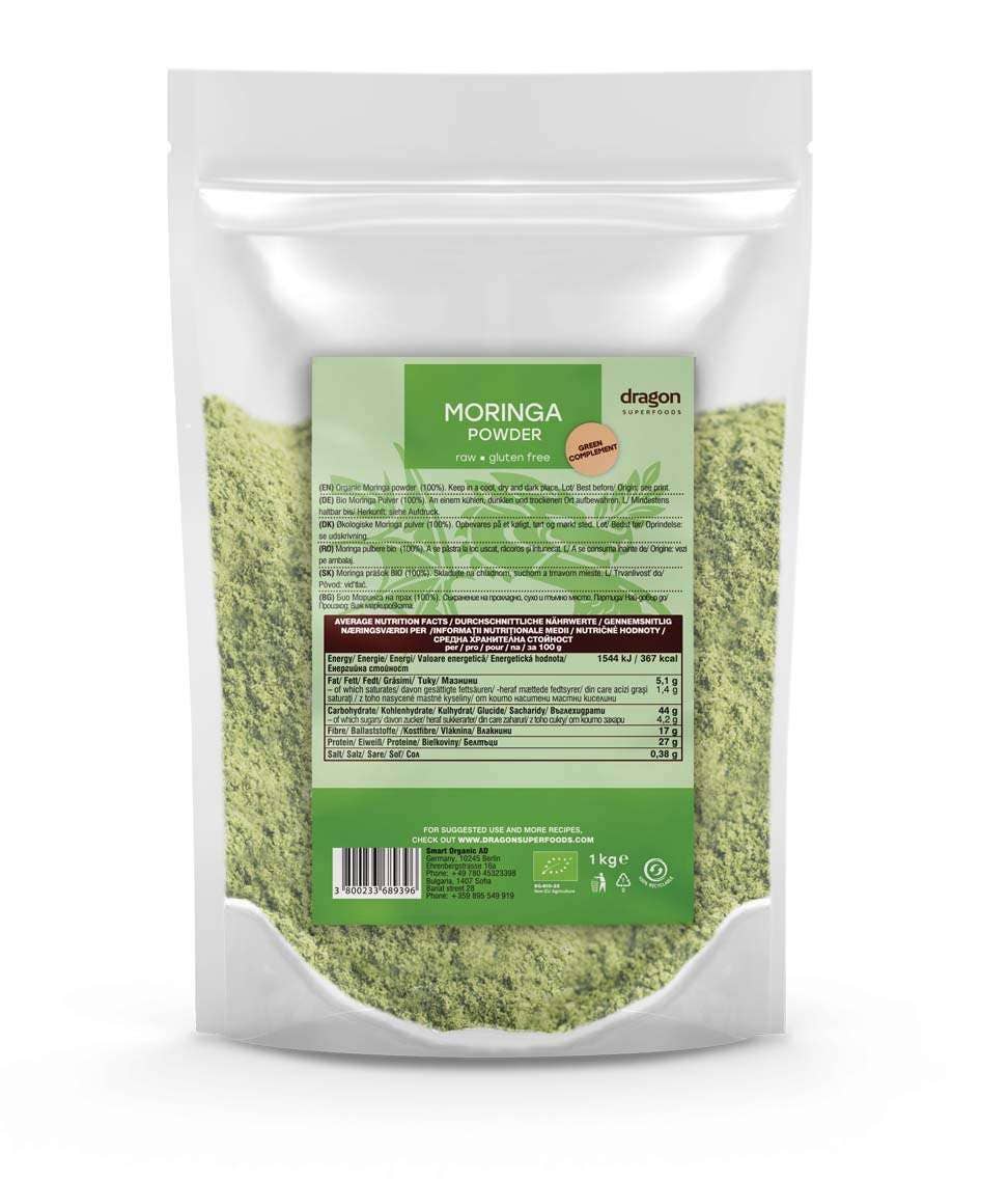 Smart Organic - Wholesale Protein/Superfood Powder - Moringa, Powder, Bio, Dragon Superfoods, 200g/1kg5