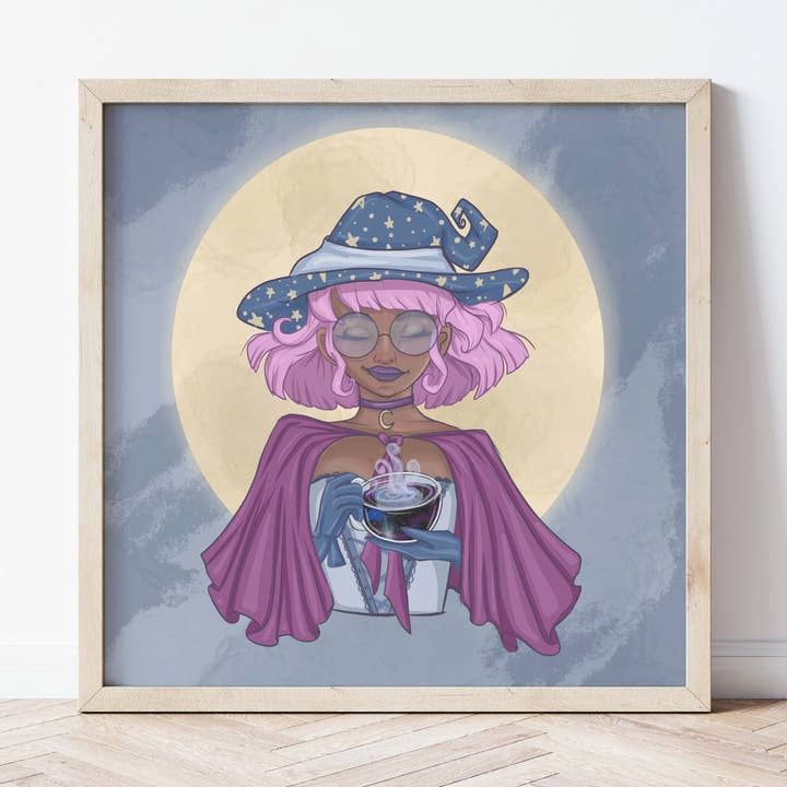 Anise Designs - Venta al por mayor Ilustración - Bruja galáctica - Lámina artística0