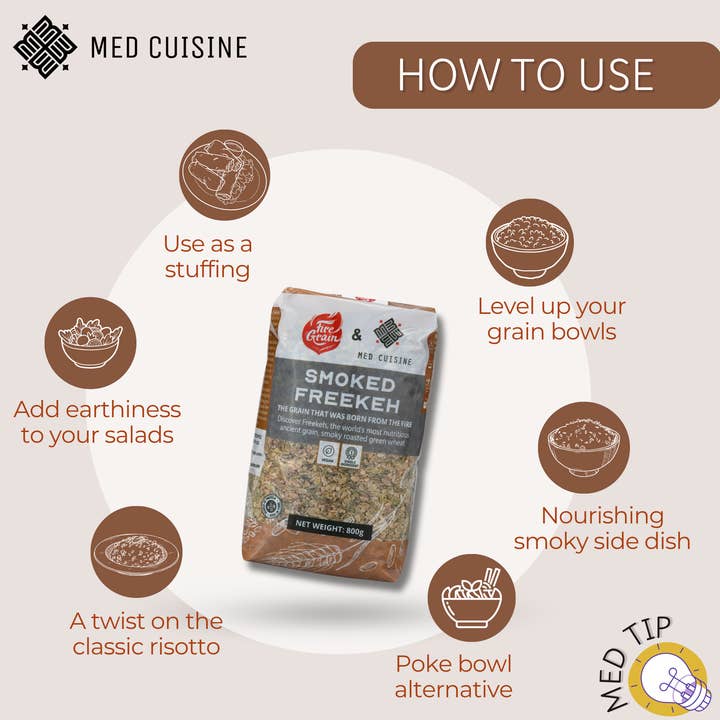 Med Cuisine – wholesale Whole grains – Smoked Green Freekeh- 800GR1