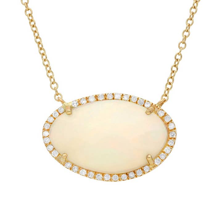 Collar de ópalo de diamantes 12.80x19.30 mm para venta al por mayor de Jewels of Mewar