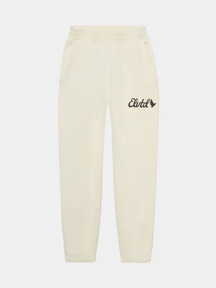 Cursieve Logo Joggingbroek - Crème voor wholesale door ELVTD