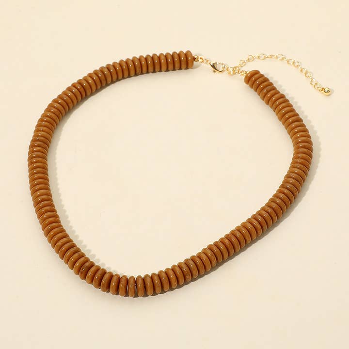 Sensibling Corp. - Wholesale Beaded/Pearl Necklace - Flat Resin Disc Beaded Necklace10