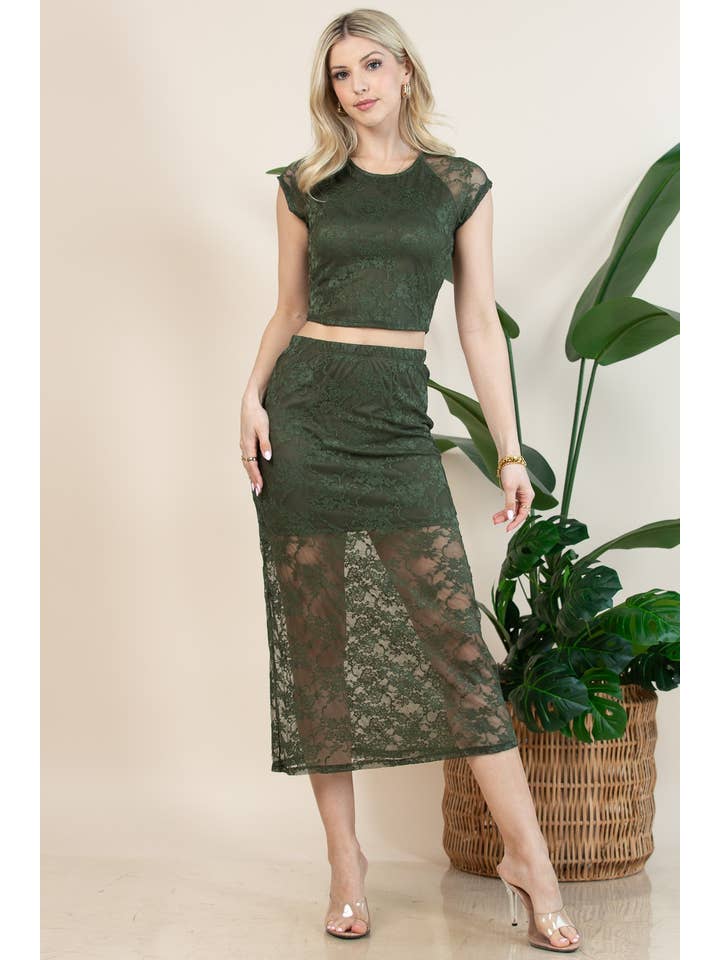 Nylon Apparel – Großhandel Rock – Damen – S1642-Camila-Camila Florale Spitzenelastik-Bandrock