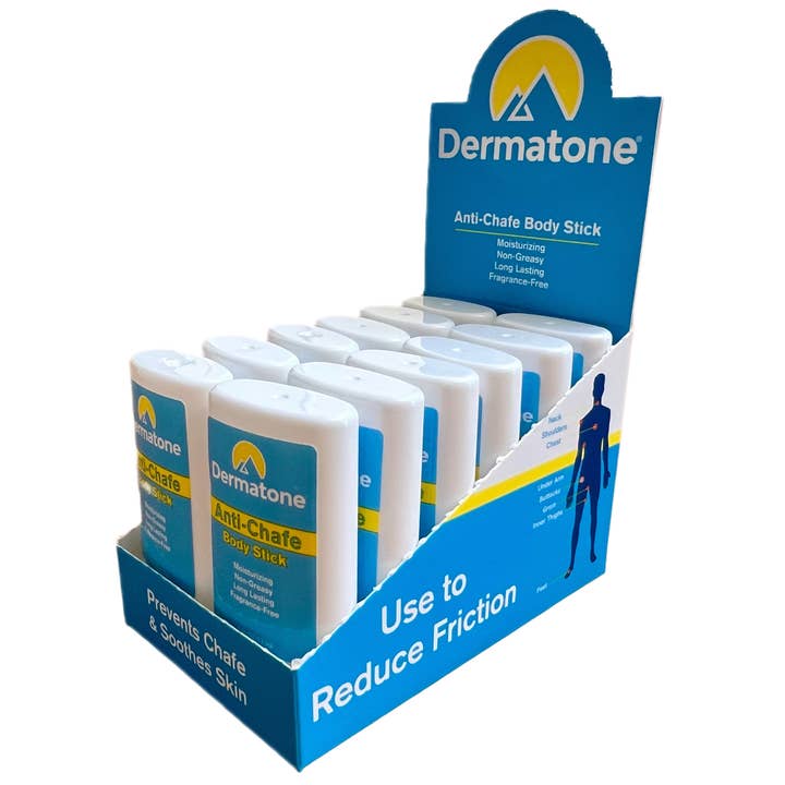 Anti-Chafe Body Stick - 0.45 oz Pocket Size (12 pc display) for wholesale by DERMATONE