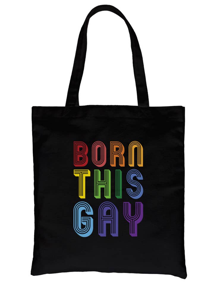 Born This Gay Rainbow Canvas Bag for wholesale by 365 In Love