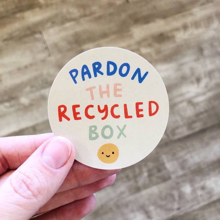 Abbie Ren Illustration - Wholesale Sticker - Pardon The Recycled Box Sticker