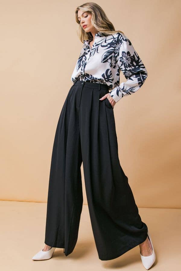 A solid woven pant - IP8228 BLACK for wholesale on Faire4