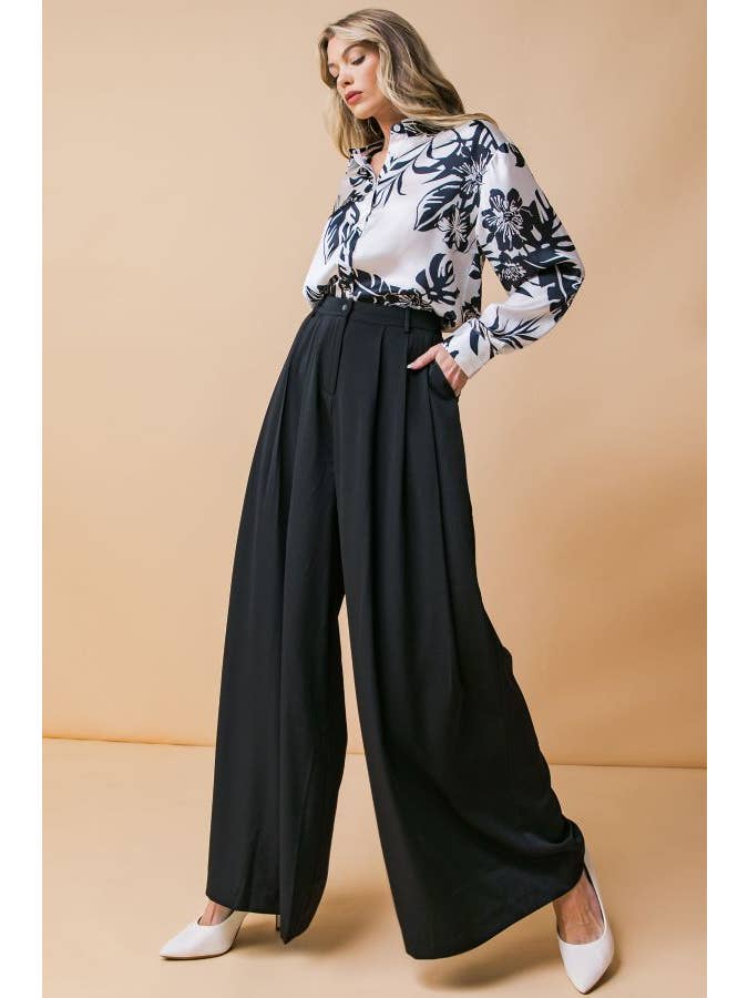 A solid woven pant - IP8228 BLACK for wholesale on Faire4