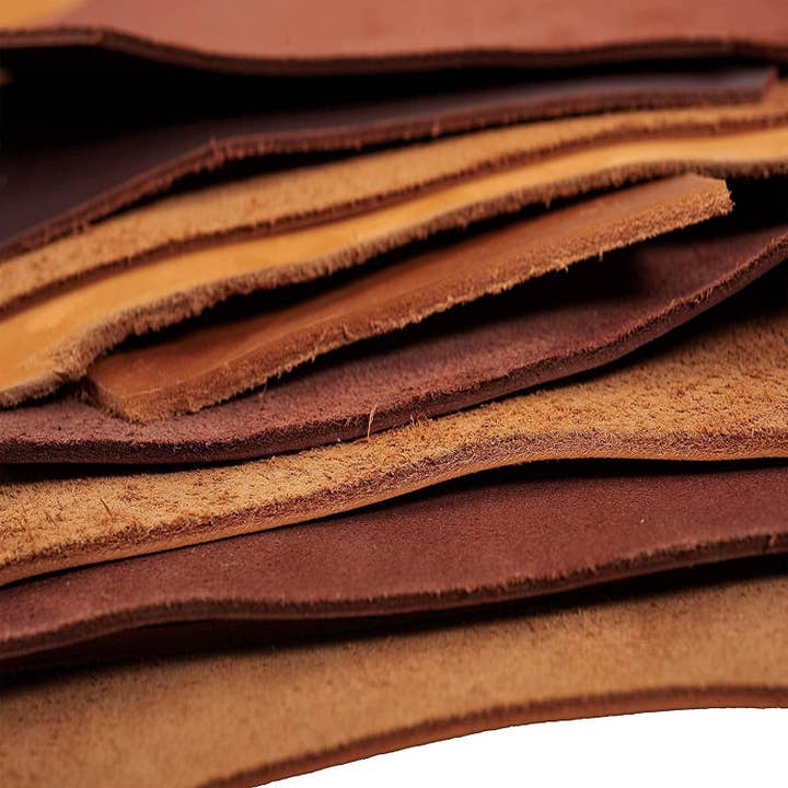 Tuzech Leather - Wholesale Craft Supplies - TUZECH Leather Scrap - Large Pieces of Full Grain Leather Cowhide Remnants Bag - Design & Make Crafts - Mixed Colors