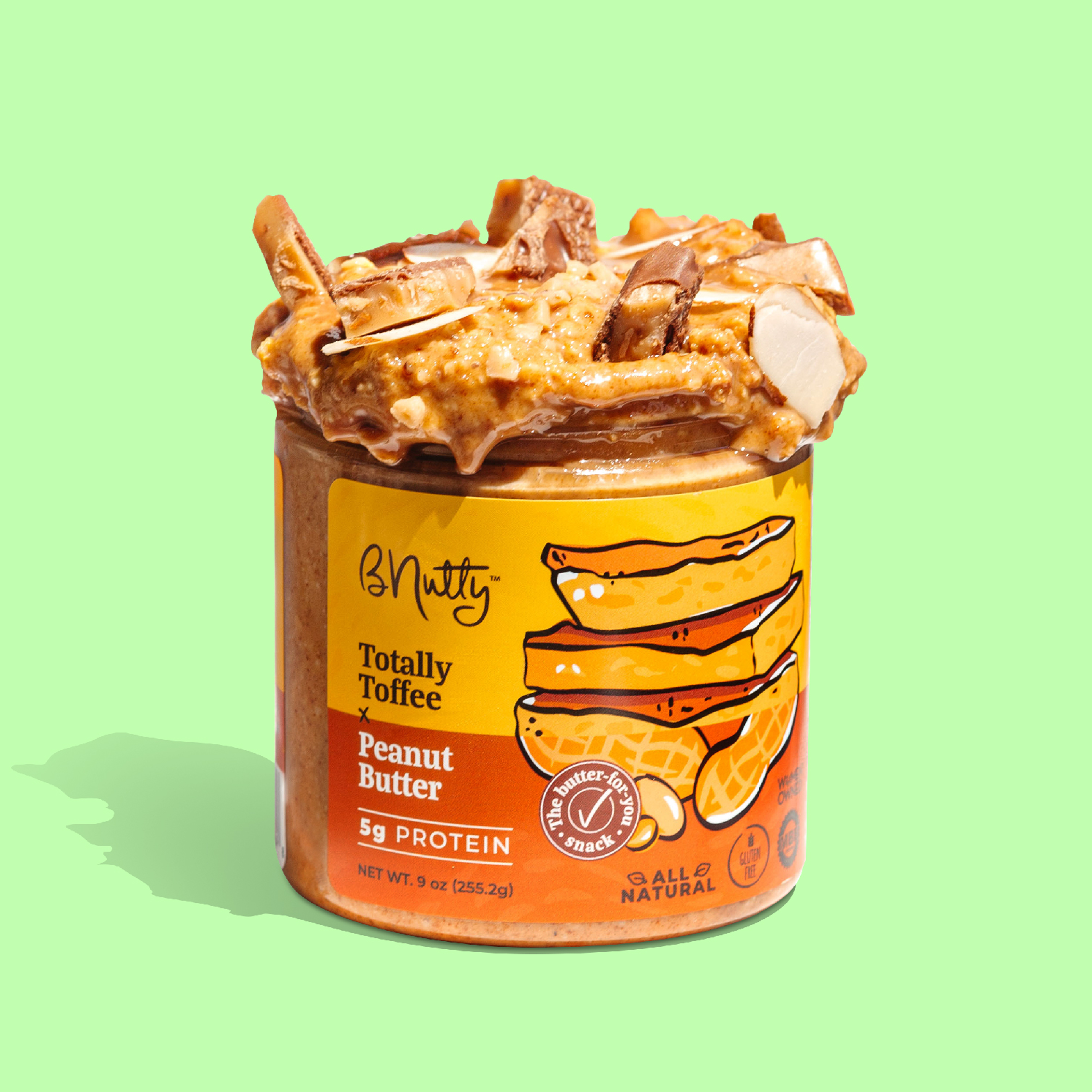 BNutty Peanut Butter - Wholesale Nut Butter - Totally Toffee BNutty Peanut Butter- Case of 6- 9oz1