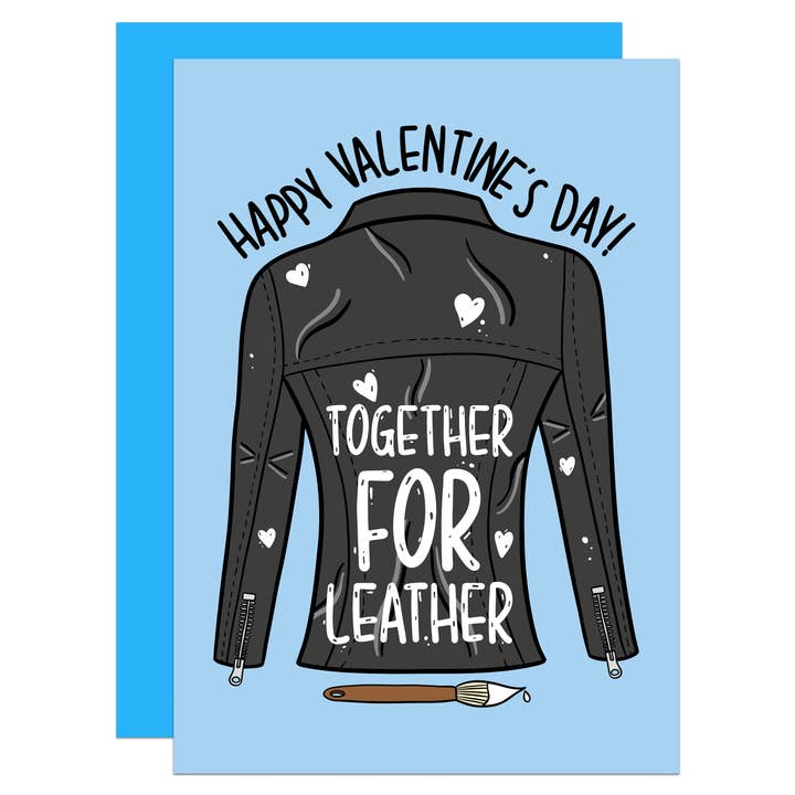 Carte de Saint Valentin A6 avec jeu de mots en cuir pour la vente par TeePee Creations