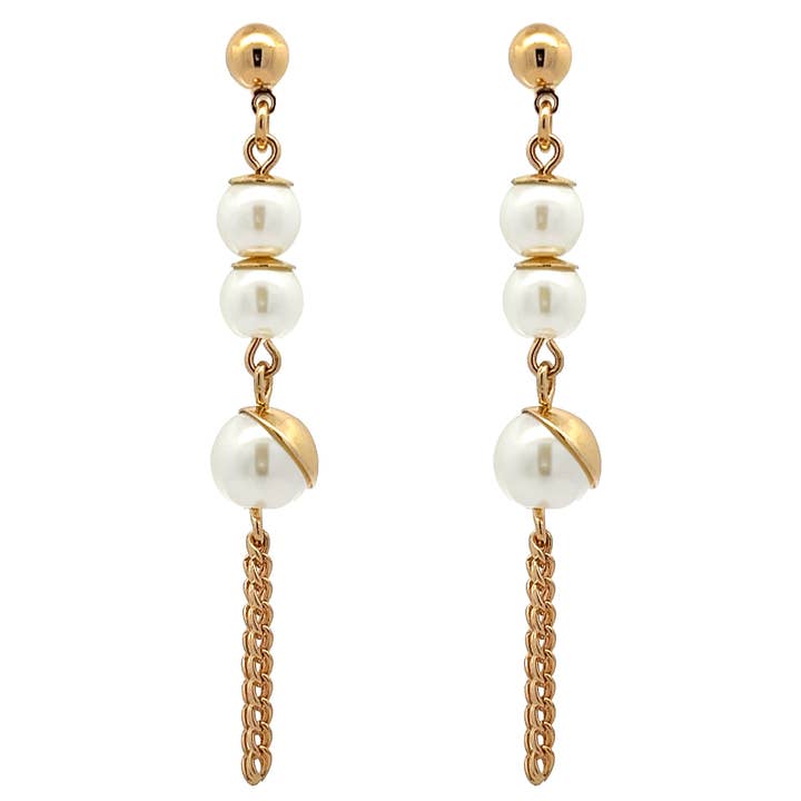 Pearl Earring - S012608R for wholesale by AMORINO SRL