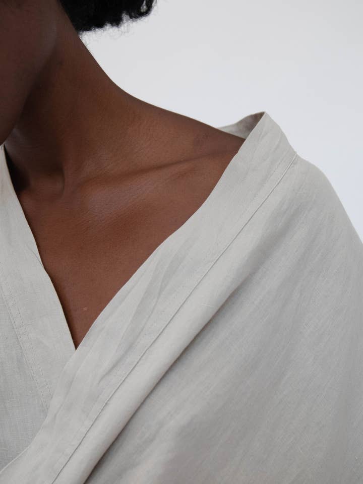 Sunday Morning – Engroshandel Pyjamasæt - Dame – Naoko linned kimono nattøjssæt1