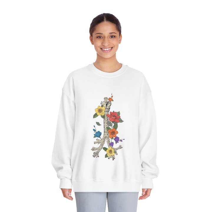 Kidney Anatomy Flower Crewneck Sweatshirt for wholesale by LimenDime Market