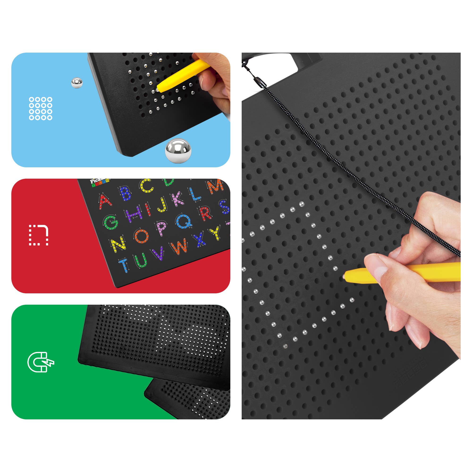 PicassoTiles - Wholesale Drawing Board - Kids & Baby - PicassoTiles Double-Sided Magnetic Drawing Tablet Pad5