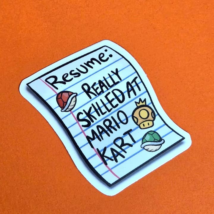 Summer Break Studio - Venta al por mayor Pegatina - Currículum: Realmente hábil en Mario Kart Pegatina de vinilo de 3 pulgadas